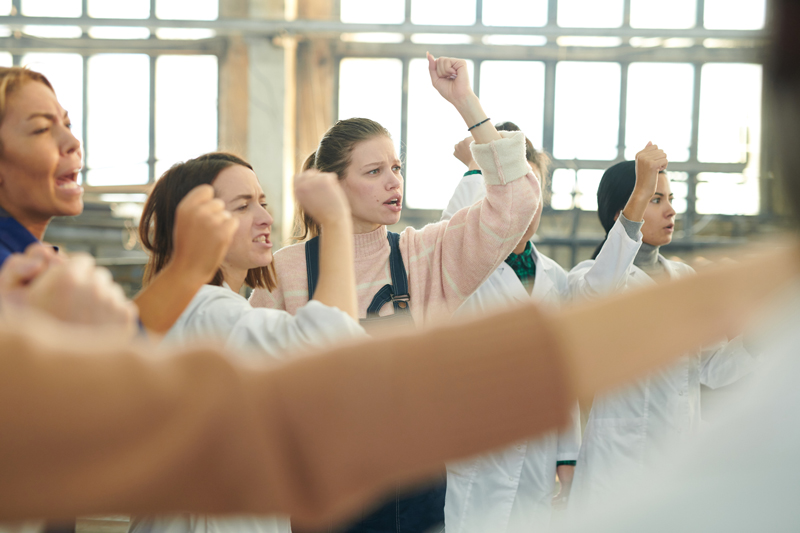 Empleadas que han decidido hacer huelga